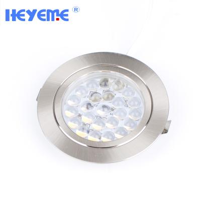 China Modern DC 12V Brushed Chrome LED Cabinet Light Recessed Down Light For Kitchen for sale