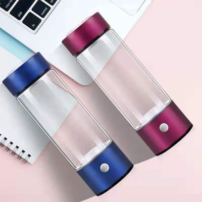 China Hotel Inhaler Hydrogen Bottle Portable Hydrogen Water Negative Ion Detachable Hydrogen-Rich Water Bottle with Glass Bottle for sale