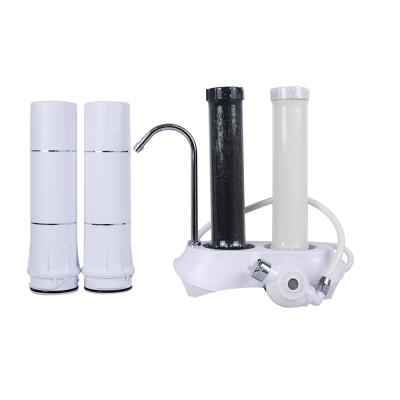 China Outdoor Dual Stage Worktop Water Purifier Alkaline Direct Drinking Desktop Filter With Pitcher for sale