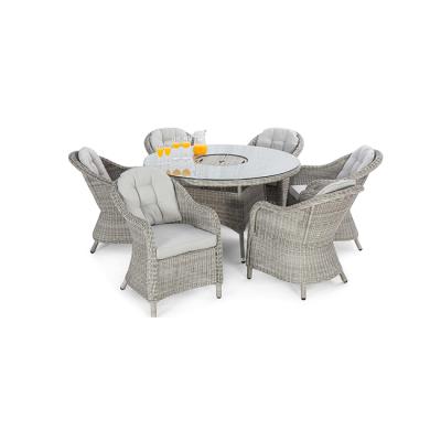 China YASN HYTZ020 Modern Luxury High Quality Rattan Outdoor Garden Furniture Outdoor Dining Table Set 6 Chairs for sale