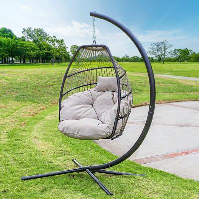 China YASN YS-6026 Contemporary Outdoor Hammock Rattan Prices Swing Pod Egg Chair Hanging Chair With Stand for sale