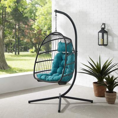 China YASN HWQQ004 Durable Cheap Outdoor Hanging Garden Rattan Egg Chair Leisure Patio Wicker Wicker Swing Chair for sale