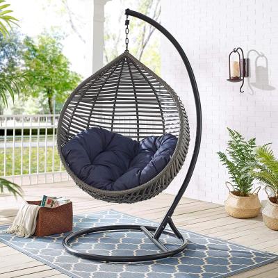 China YASN HWQQ003 Durable Furniture Round Garden Swing Chair Outdoor Patio Swings Hanging Sensory Rattan Egg Chair for sale