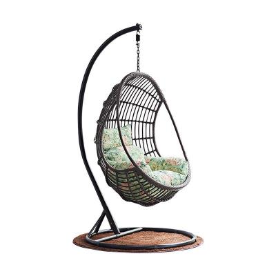 China Durable HWQQ020 Patio Swings Simple Hanging Rattan Chair Wicker Outdoor Furniture for sale