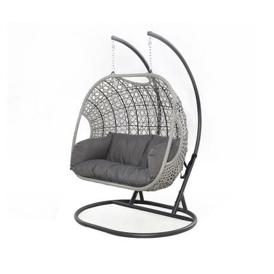 China YASN HWQQ013 Modern Double Patio Swings Hanging Egg Chair 2 Seat Luxury Garden Patio Swings For Living Room for sale