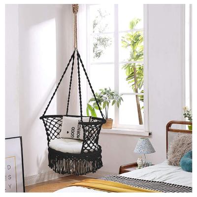 China YASN New Style Soft Hot Sale Armrest Single Swing Chair Cotton Rope Around Hanging Chair for sale