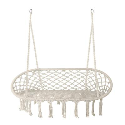 China YASN DY014 Garden Mesh Hanging Chair Cotton Hammock Chair Soft Indoor Outdoor Macrame Swing for sale