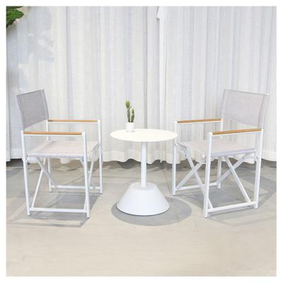 China YASN HYY003 Modern Relaxing Aluminum Garden Chair White Folding Patio Set Outdoor Metal Garden Chair For Garden for sale