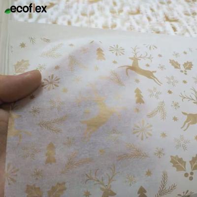 China 17gsm Gold Logo Gift Packaging Tissue Paper Disposable Custom Printed Gift Wrapping Paper for sale