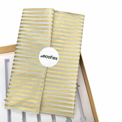 China Disposable Glitter Gold Stripes Customize Tissue Paper For Wrapping for sale