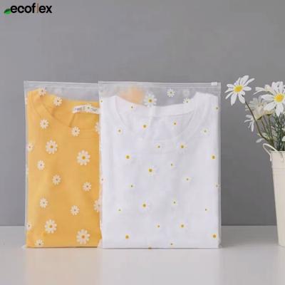 China Recyclable Luxury Bulk Stock Garment Poly Garment Frosted Zipper Bag Zipper Lock Bags for sale