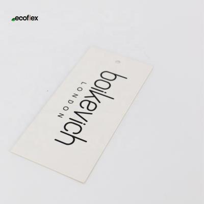 China High Viable Popular Grade Matte Laminated White Hang Tags For Shirts With Custom Logo for sale