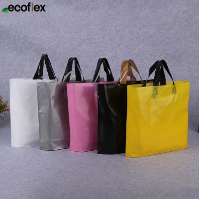 China Reusable Logo Reusable Thank You Portable Shopping Bags Recyclable Wholesale Custom Plastic for sale