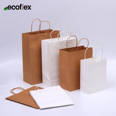 China Recyclable Printed Coffee Logo Recycle Paper Carry Bags Custom Brand Garment Bag for sale