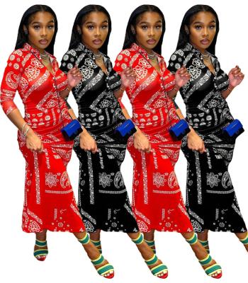 China 2022 New Summer Breathable African Print Skirts And Dresses Women Casual Long Dresses for sale