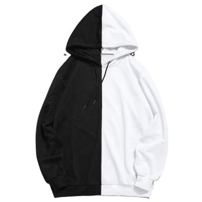 China wholesale black color block Anti-wrinkle streetwear hoodies men mask terry oversized French embroidery pullover OEM model custom hoodie for sale