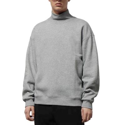 China OEM custom high quality cotton pullover logo anti-pilling turtle neck heavy oversized 100% heavy sweatshirt for men for sale