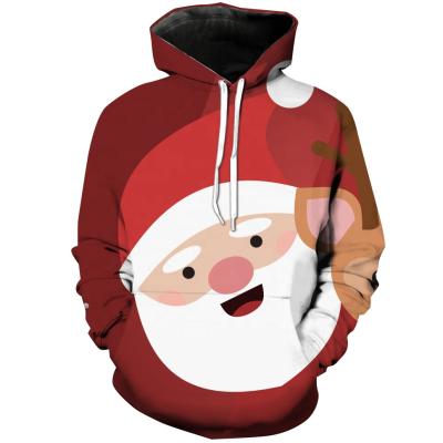 China Hot Sale Anti-Wrinkle Hoodie Custom Design Pocket Digital Drawstring Kangaroo Tracksuit Mens 3D Print Hooded Sweater Father Christmas for sale