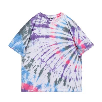 China Custom Short Sleeve Mens Tie Dyed T Shirts Short Sleeve Round Neck Fashion Printing 100% Cotton Plus Size Cotton T Shirt for sale