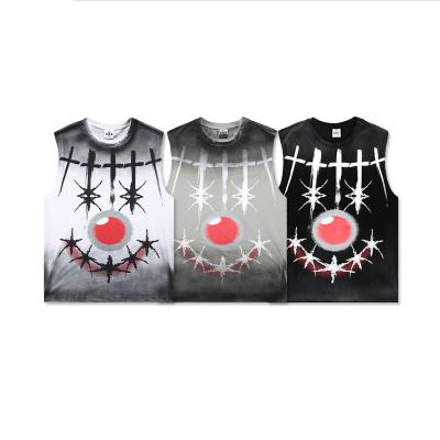 China New Arrival Sports Vest Gym Fitness Print Shirts Character Casual Sleeveless Streetwear QUICK DRY Cotton Loose Tank Tops for sale