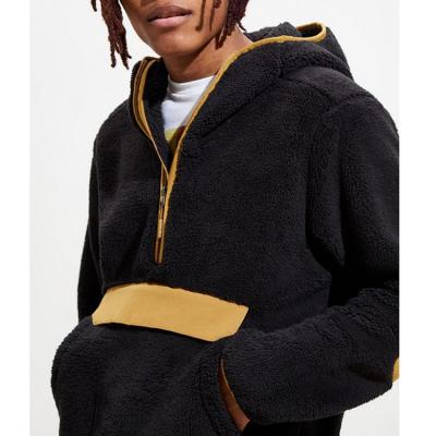 China 2021 Winter Anti-Wrinkle Sherpa Pullover Zipper Fluffy Fleece Hooded Logo Custom Embroidered Hoodies Hoodies for sale