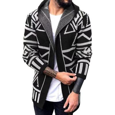 China 2021 Anti-wrinkle men's designer sweater clothing jacquard long knitted oversized cardigan men street wear causal plus size hooded sweater men for sale