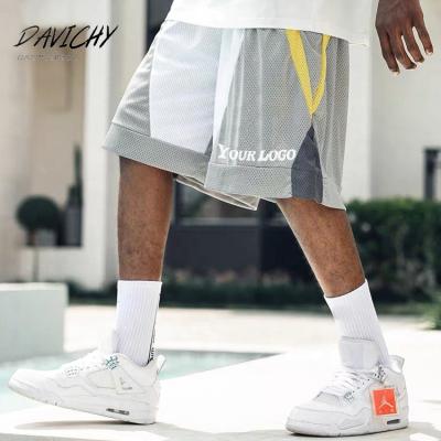 China Custom Logo Drawstring Men Sport Short Summer Casual Man Fashion Anti-wrinkle Splicing Color Shorts Pants for sale