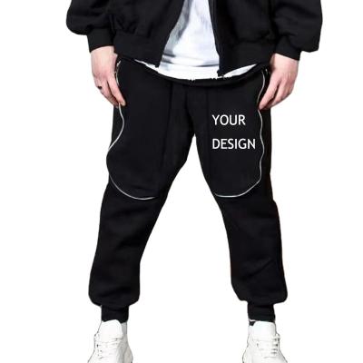 China Anti-pilling 2021 custom harem straight breathable pants zipper pockets sports logo casual tracksuits for men for sale