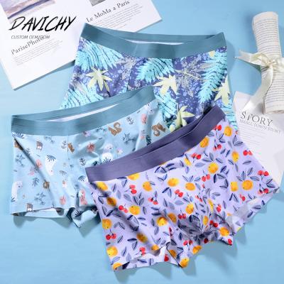 China Antibacterial Fashion Breathable Briefs Prints Mens Boxer Briefs Custom Made 100% Cotton Underwear for sale