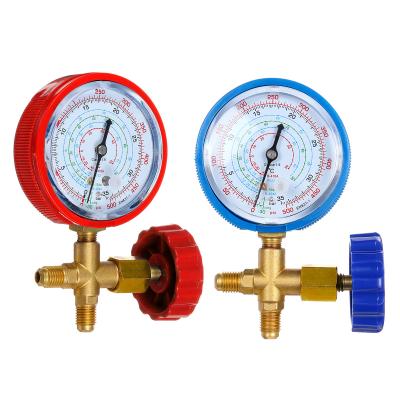 China Bronze Pressure Gauge, Air Conditioning Refrigerant, Refill Pressure Gauge Gauge Fit For R410A R22 R134A R404A. for sale