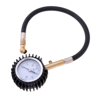 China Bronze Standard Dial Tire Pressure Gauge With Double Foot Chuck, 0 - 300 PSI, Brass Body for sale