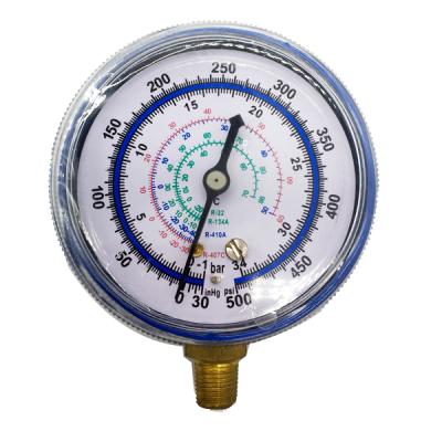 China Black Steel Case HUBEN 4 Inch Steel Case Freon Refrigeration Pressure Gauge for sale