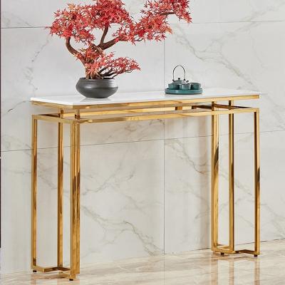 China Modern the other long console table luxury modern luxury stainless steel gold console table home furniture metal console tables for sale