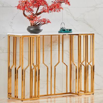 China Hallway Adjustable Furniture Modern (Height) Console Table With Marble Gold Console Table Modern Luxury Console Tables for sale