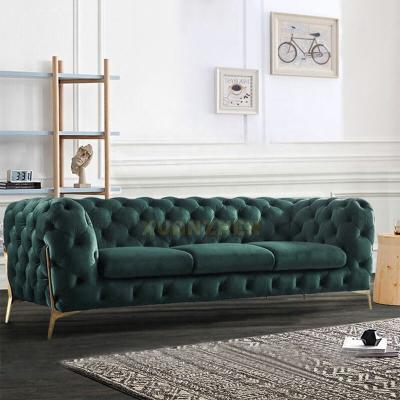 China Stainless steel living room furniture 3 seater sofa cover high quality living room furniture luxury modern leather living room sofas for sale