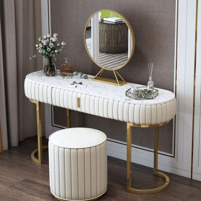 China Stainless Steel Salon Furniture Dressing Table Designs with Led Mirror Wardrobes with Mirrored Dressing Table for sale