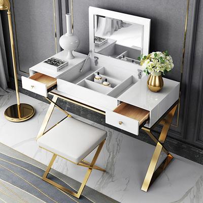 China Modern Storage Bedroom Furniture Bedroom Dressing Table With Mirror And Stool Dressing Table for sale