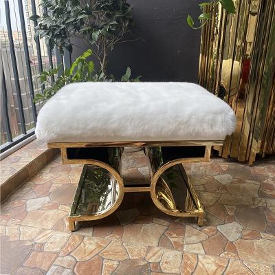 China Modern Other Home Furniture Stool Gold Bar Stool Stainless Steel Bench Metal Stool Hotel Living Room Chairs for sale