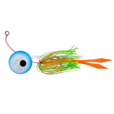 China Lead Metal Head With Silicone Skirt Fishing Lure Saltwater Jig 150g Fishing Lure Slider for sale