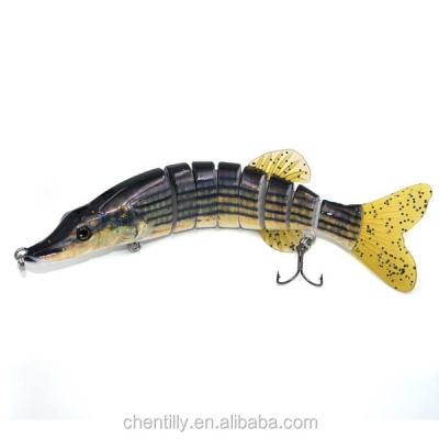 China ABS & PVC Soft Multi Jointed Lure 8 Section Pike Hard Body Swim Bait 8