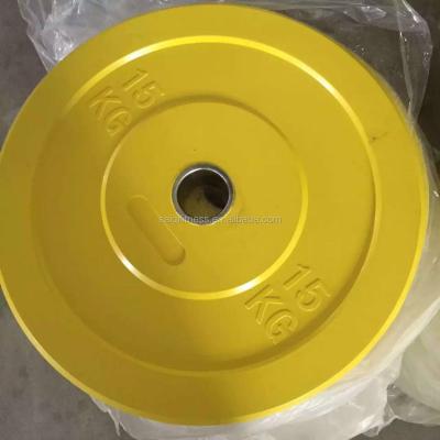 China Colorful Rubber Weight Lfiting Competition Bumper Plate With Logo Label for sale