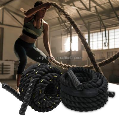 China Universal Power Training Factory Direct Selling Gym Fitness Battle Black Nylon Ropes for sale