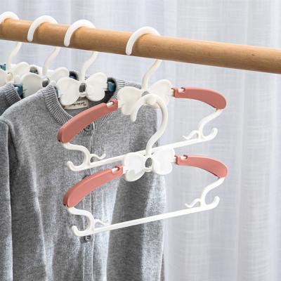 China 10Children's Retractable Non-Slip Adjustable Clothes Hanger Plastic Material Kids Eco-friendly for sale