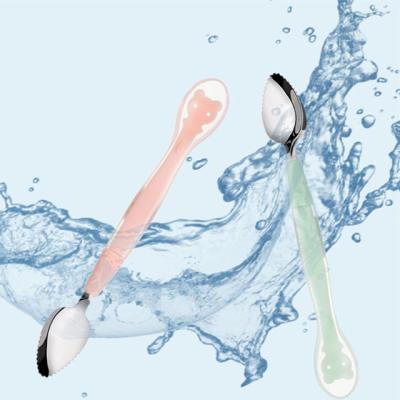 China Silicone BPA Free Stainless Steel Purpose Multi Purpose Spoon Eco Friendly Baby Feeding Spoon for sale