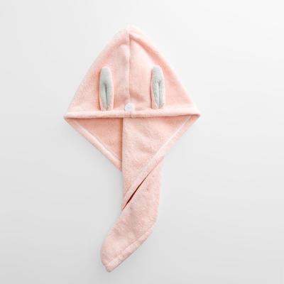 China Female Viable Coral Absorbent Soft Towel Bath Hair Dryer Rabbit Ear Fleece Hair Dryer Hair Wet Towel Wet Towel for sale