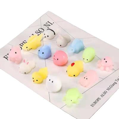 China Mini Cute Animal Squishy Safety Toys Nutty Soft Silicone Gray and Squishy Pinch Color White for sale