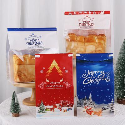 China Recyclable Custom Logo Food Grade Storage Bread Bakery Window Christmas Paper Packaging With Tin Tie Toast Bags for sale