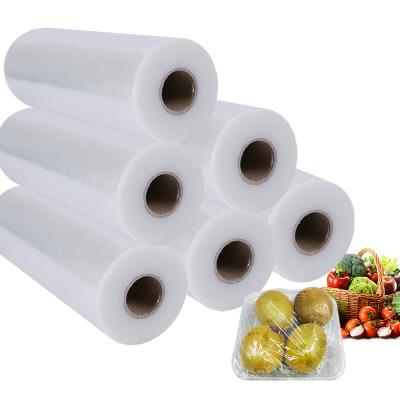 China Food Grade Packaging Food Wrap Plastic Stretch Wrap Cling Film For Fruit / Vegetable / Meat for sale