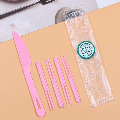 China Custom Disposable Airline Disposable Plastic Tableware Mooncake Knife Moon Cake Knife Dessert Forks Disposable Plastic Knife and Fork Cake for sale