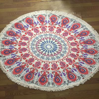 China Chinese Factory Disposable Microfiber Beach Towel Round With Custom Pattern for sale